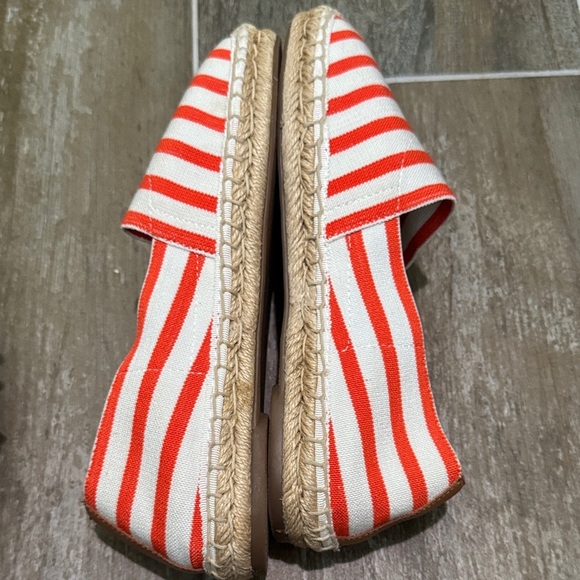 Vionic Red Orange and White Striped Espadrilles - Picture 5 of 9
